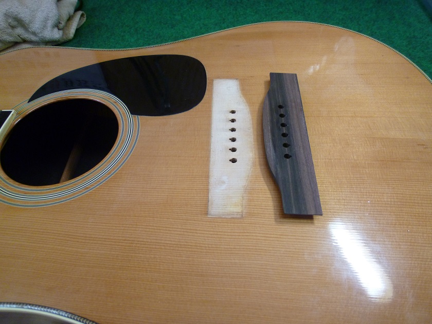 ブリッジ剥がれ修理 アコースティックギター ネック折れなどギターの修理なら東京都足立区 皆川ギター工房
